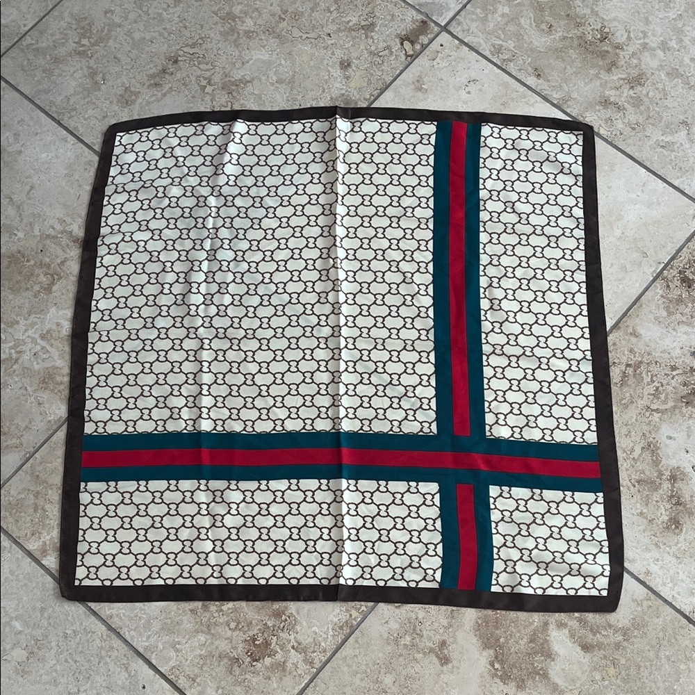 Designer Inspired Patterned Silk Scarf